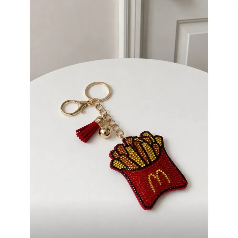 Rhinestone McDonalds French Fries Bag Charm New